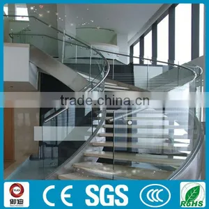 Moden Indoor Prefabricated Steel Glass Curved Stairs Design thumbnail-4