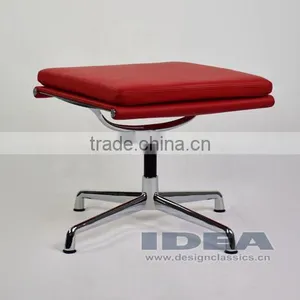 Replica Charles Management Soft Pad Lounge Chair Footstool- Red Genuine Leather thumbnail-2