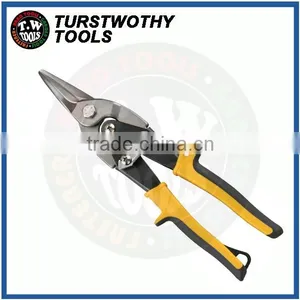ANSI DIN Cr-MO Drop Forged Color TPR Handle Aviation Straight Tin Snips thumbnail-1
