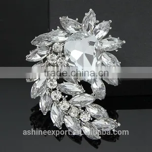 Cheap Beautiful Bridal Marquise Bulk Crystal Rhinestone Brooch/handmade Rhinestone Brooch thumbnail-2