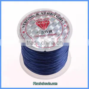 Wholesale 0.5mm Navy Blue Crystal Elastic Rope For Bracelets Making CST-01D thumbnail-1