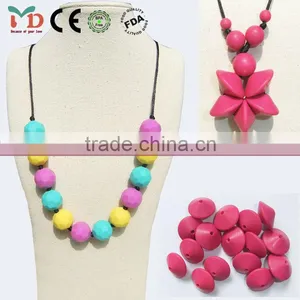 Food Grade Silicone Jewelry Baby Chew Football Beads Baby Teething Necklace Wholesale thumbnail-6