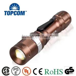 Clip Gold Color Torch LED Flashlight High Quality Pocket Mini LED Torch Flashlight thumbnail-1