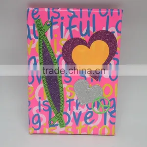 Custom Shinning Love Heart Printing Leather Journal thumbnail-1