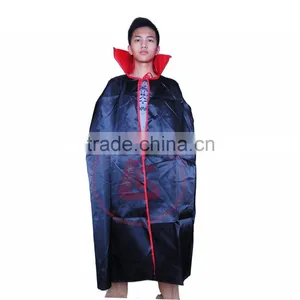 Halloween Party Sexy Long Black Cape Satin Cape Vampire Cape for Party thumbnail-3