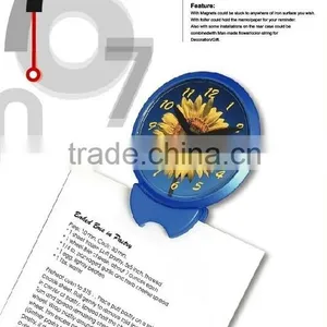 Shiny Color Small Magnetic Plastic Memo Clock With Folder thumbnail-3