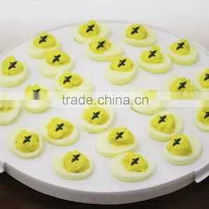 4-in-1 Portable Plastic Party Platter With Lid - Cupcake Carrier / Egg Holder / Veggie Tray / Chip and Dip Server Plate thumbnail-3