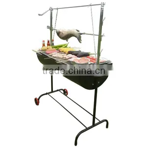 Auplex Iron Outdoor Barbecue Cart New Big Charcoal Bbq Grill Professional Charcoal Picnic Bbq Charcoal Smoker Grill NO.AU-CL thumbnail-1