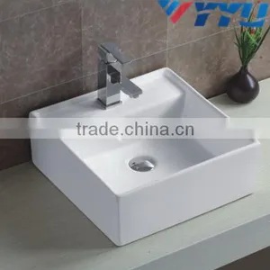 New Design Art Basin Ceramic Bathroom White Basin Square Shape New Design Single Hole Wash BasinYB003 thumbnail-1