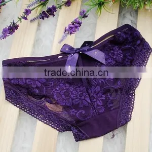 Sexy Lace Behind the Bow Low Waist Women's Underwear Women Briefs thumbnail-5