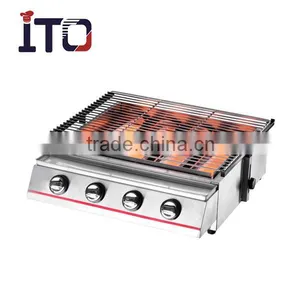 CS-25 Stainless Steel Commercial Gas BBQ Grill With Glass (4 Burners) thumbnail-1