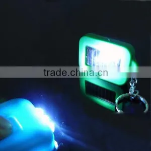 New Fashion Mixed Color Solar Portable LED Light Keychain / Mini Flashlight Key Ring Survial Gadget 3 LED thumbnail-4