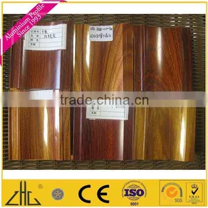 Wow!! Heat Transfer Woodgrain,PVDF Wood Color Aluminium Bar Profiles for Window Door, Glossy Wood Grain Finish Aluminium Profile thumbnail-2