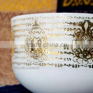 Frosted Quartz Crystal Singing Bowls With Design and Colorful and Musical Note thumbnail-6