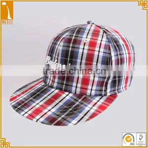 2016 New 6 Panels Flat Brim Plaids Custom Snapback Baseball Caps thumbnail-1