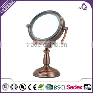 Dual Sided LED Surround Makeup Mirror, 1x/10x Magnification, Copper thumbnail-1