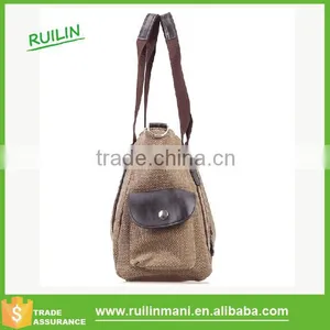 Blank Brown Canvas Wholesale Fashion Handbag uk thumbnail-5