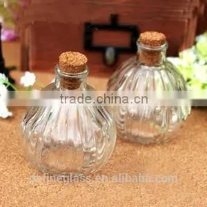 Clear Pumpkin Wishing Glass Bottle,glass Plant Bottle With Wooden Cork,stopper thumbnail-1