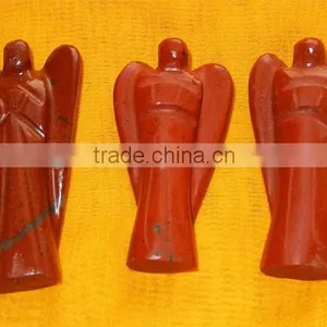 Semi Precious Stone Angels / Agate Angels / Carved Angels / Wholesale Red Jasper Angels Used in Angel Thearpy thumbnail-1