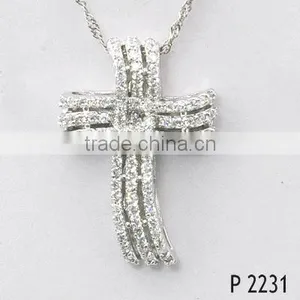 Fashion Hip Hop Religious Cross Necklace Pendant For Unisex thumbnail-2