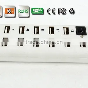 Hot Sell High- Performance Portable 480MBPS Usb2.0 13 Port Hub With One Switch+large Capacity thumbnail-1