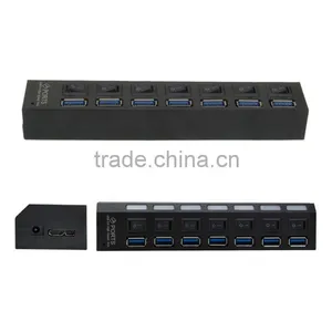 7-Port SuperSpeed USB 3.0 Hub With Individual On/Off Switches ,LED Light thumbnail-3