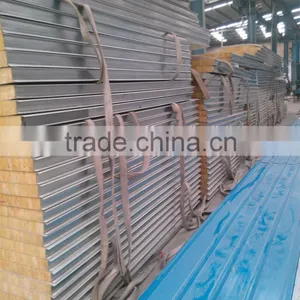 Color Steel Galvanized Rock Wool Sandwich Panel for Wall thumbnail-4