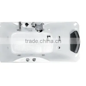 Freestanding Cheap Acrylic Rectangle Whirlpool Massage Bathtub thumbnail-1