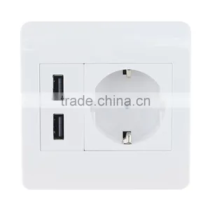 2016 CE/VDE Approved 16A EU Standard Outlet With 2 Usb Port for Cell Phones thumbnail-1