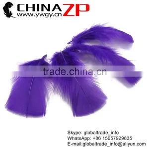 CHINAZP Wholesale Pretty Plumage Bulk Dyed Purple Turkey Fluff Flat T-Base Body Feathers for Parties thumbnail-1
