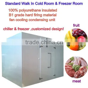 Modular Cold Room and Freezer Room(fruit&meat)with Cam Lock Polyurethane Panels thumbnail-1