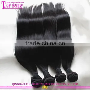 Wholesale 7a Unprocessed Peruvian Virgin Hair Sliky Straight Hair Extension Cheap Real Human Hair Extension thumbnail-2