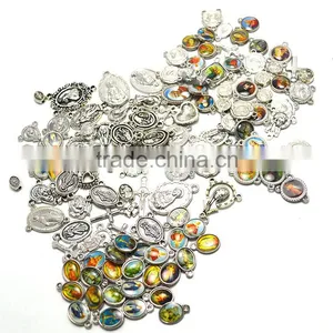 Catholic Rosary Necklace , Jesus Crucifix and Medal Circle ,musilim Rosary Necklace thumbnail-1