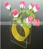 Custom Lucite Yellow Vase Holder Stand thumbnail-1
