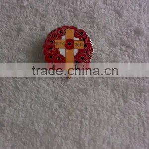 Nice Loonking Poppy Badge, Flower Lapel Pin, Lapel Pin Metal Crafts thumbnail-5