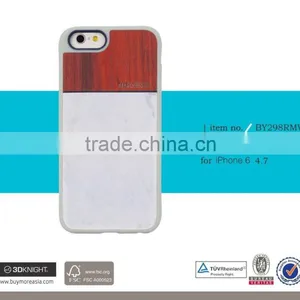 Full Protective Phone Case for Iphone 6 Case Natural Marble Pattern Cell Phone Cover for Iphone 6s Case Marble Wood thumbnail-5