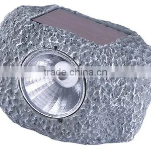 Garden Solar Light, Solar Stone Light, Polyresin Rock Light thumbnail-1