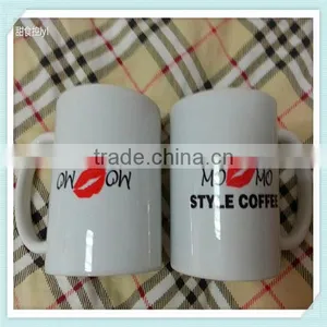 Hot Selling Promotion Advertising Logo Print Custom White Slim High Ceramic Cup Mugs thumbnail-1