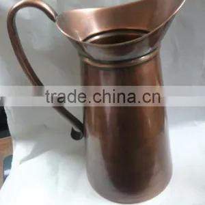Copper Water Pitcher Jug Hammered thumbnail-4