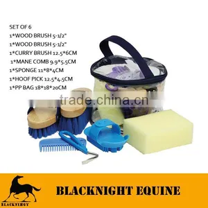 HORSE GROOMING KIT SET OF 6 EQUESTRIAN HORSE GROOMING BRUSHES HORSE HAIR GROOMING BRUSHES HORSE GROOMING WHOLESALE HORSE BRUSHES thumbnail-1