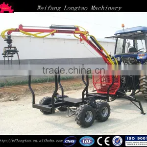 CE 3 Ton Self Powered Gasoline Engine Log Loader Trailer With Crane for Tractor and ATV thumbnail-6