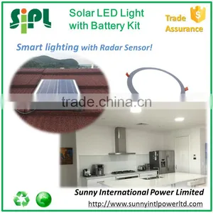 Solar Powered Indoor Motion Sensor Light Flat Led Home Light With Rechargeable Battery thumbnail-1
