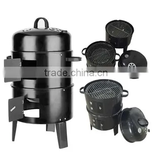 Black Steel 3-in-1 BBQ Smoker thumbnail-1