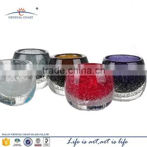 Red Bubble Clear Glass Cone Tealight Candle Holder thumbnail-1