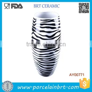 Black White Color Ceramic Zebra Vase thumbnail-1