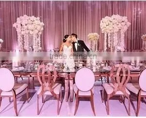 Latest Banquet Rose Gold Stainless Steel Dining Chair With Dinner thumbnail-6