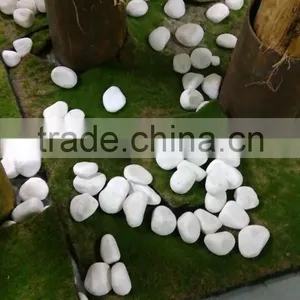 High Quality Fiberglass Cobblestone Artificial Stone White Stone Wholesale thumbnail-1