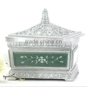 Neo Classical European Jeweled Imitation Glass Trinket Box thumbnail-1