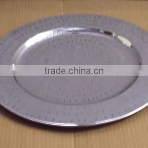 Silver Color Charger Plate for Wedding, Cheap Charger Platter for Christmas Festival thumbnail-1