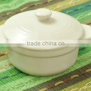 Round Bakeware With Handles, Porcelain Ovenware thumbnail-1